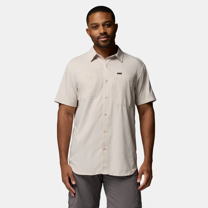 كولومبيا قميص رجالي فضي للرحلات والمشي لمسافات طويلة